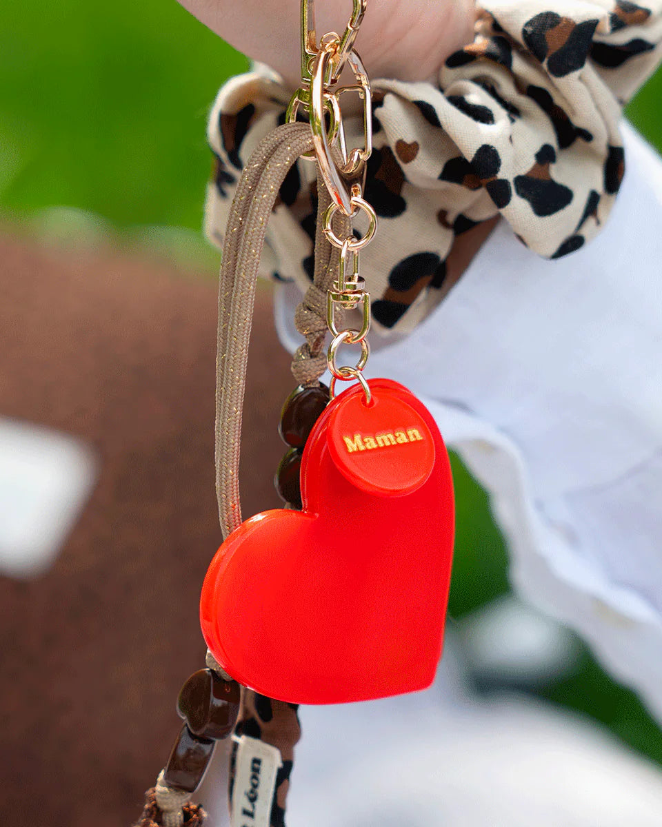 porte cles miroir rouge maman 1