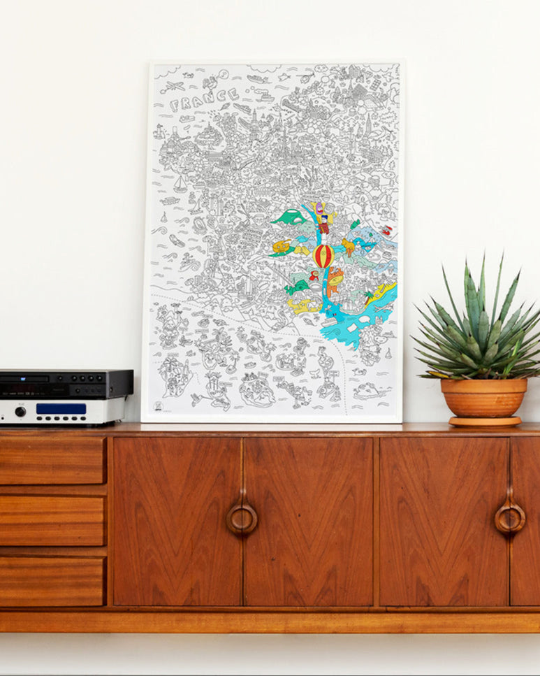 poster carte france omy coloriage mur deco interieur