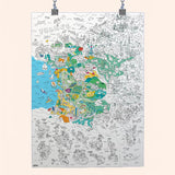 poster coloriage france omy suspendu blanc bleu
