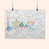 poster paris a colorier grand format illustrations