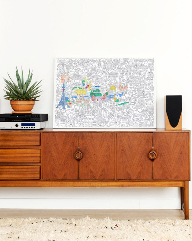 poster paris deco interieur coloriage artistique