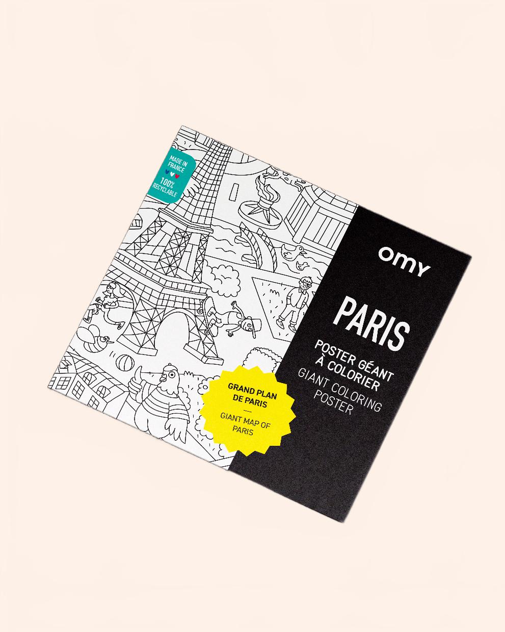 poster paris geant a colorier omy packaging
