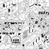 poster surf skate noir blanc omy