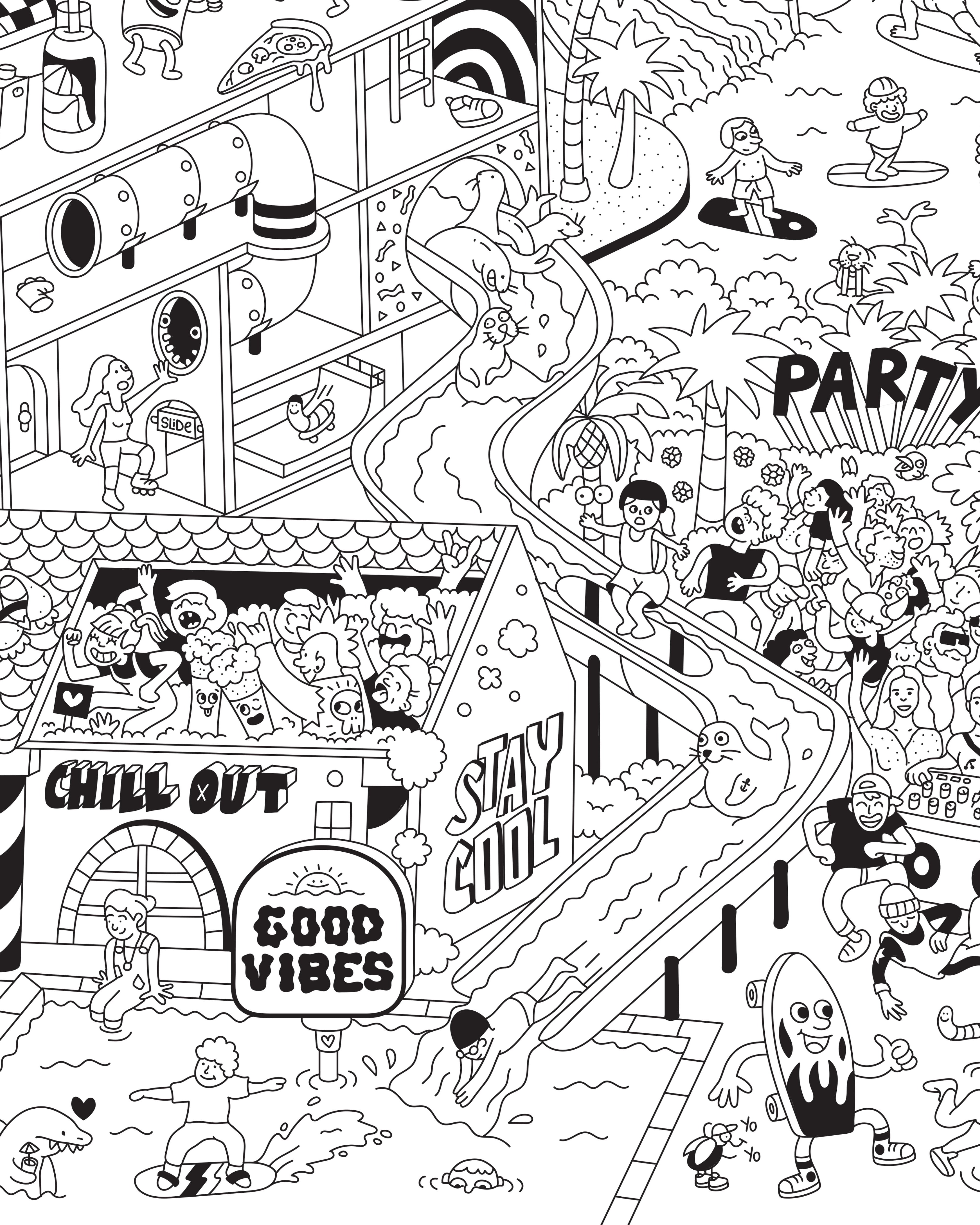 poster surf skate noir blanc omy