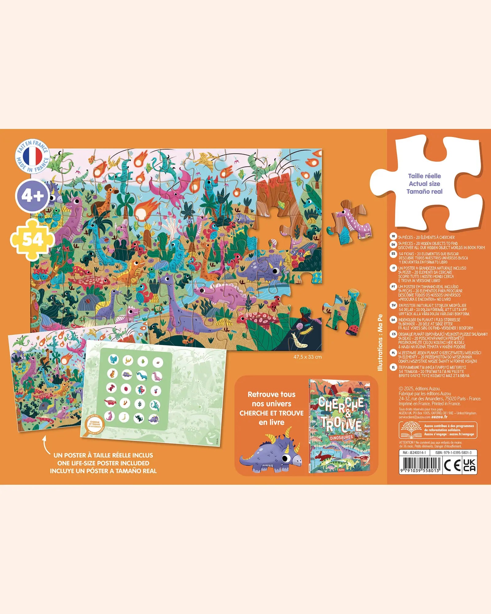 puzzle cherche et trouve   dinosaures   auzou 4