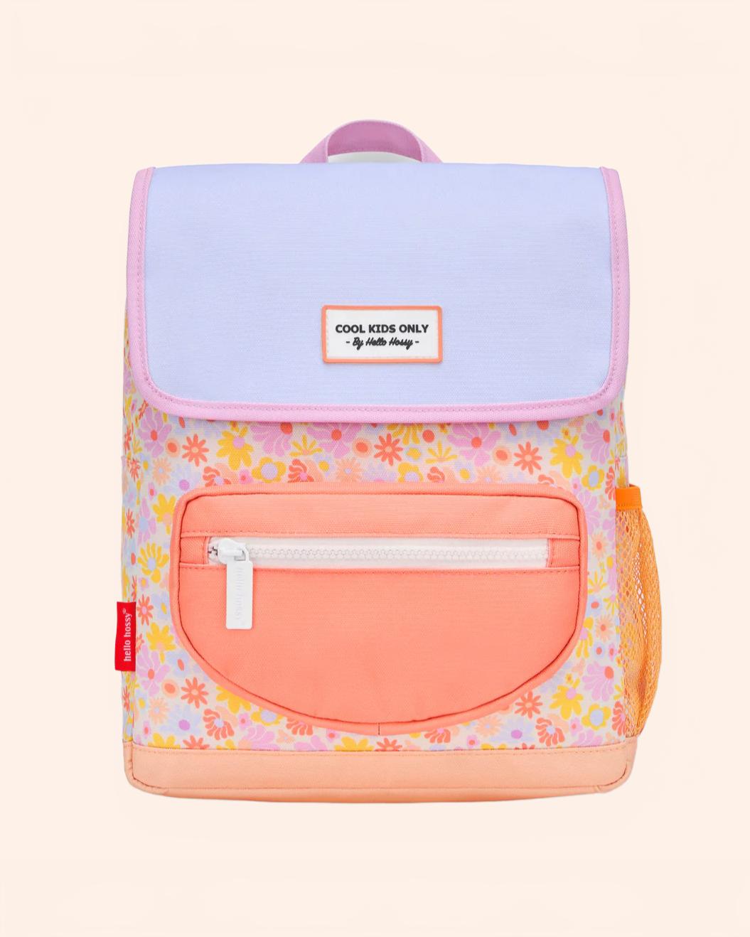 sac a dos maternelle enfants imprime fleurs format carre hello hossy