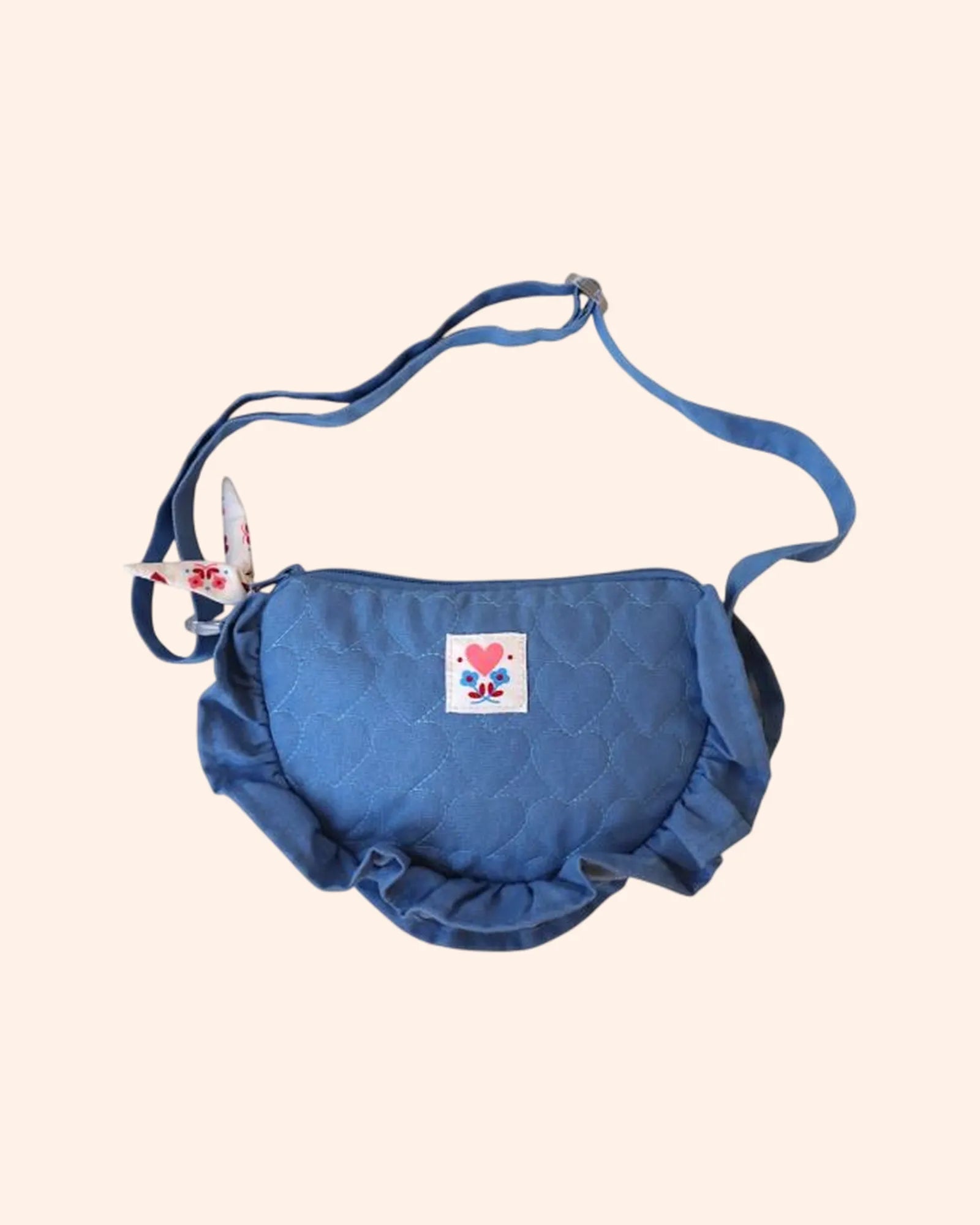 sac bandouliere enfant bleu brode c urs   le petit souk 1