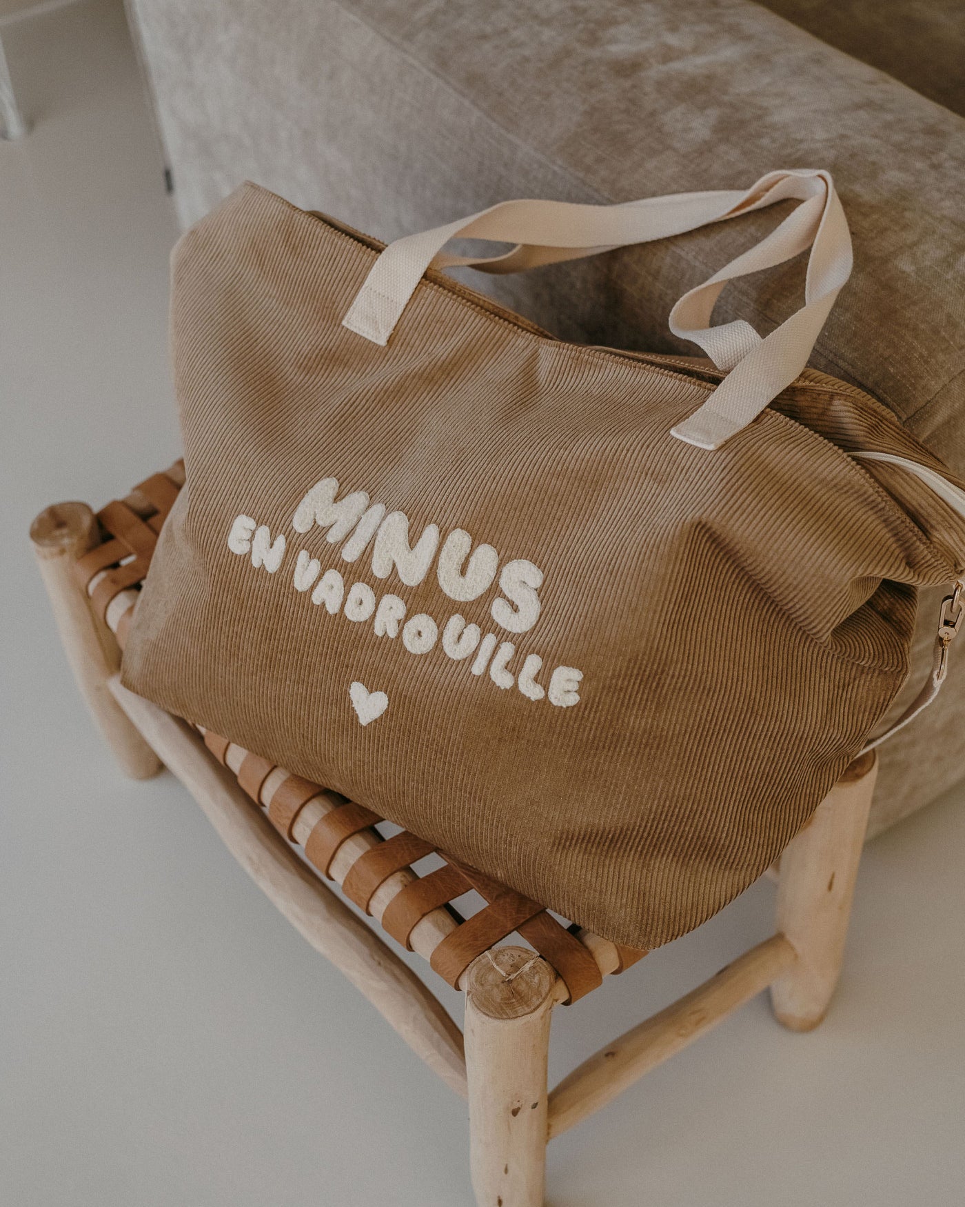 sac xl velours beige minus