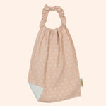 serviette cantine gaze de coton et eponge   atelier wagram   beige et coeurs blancs leopard damier raye leopard clair rose 1