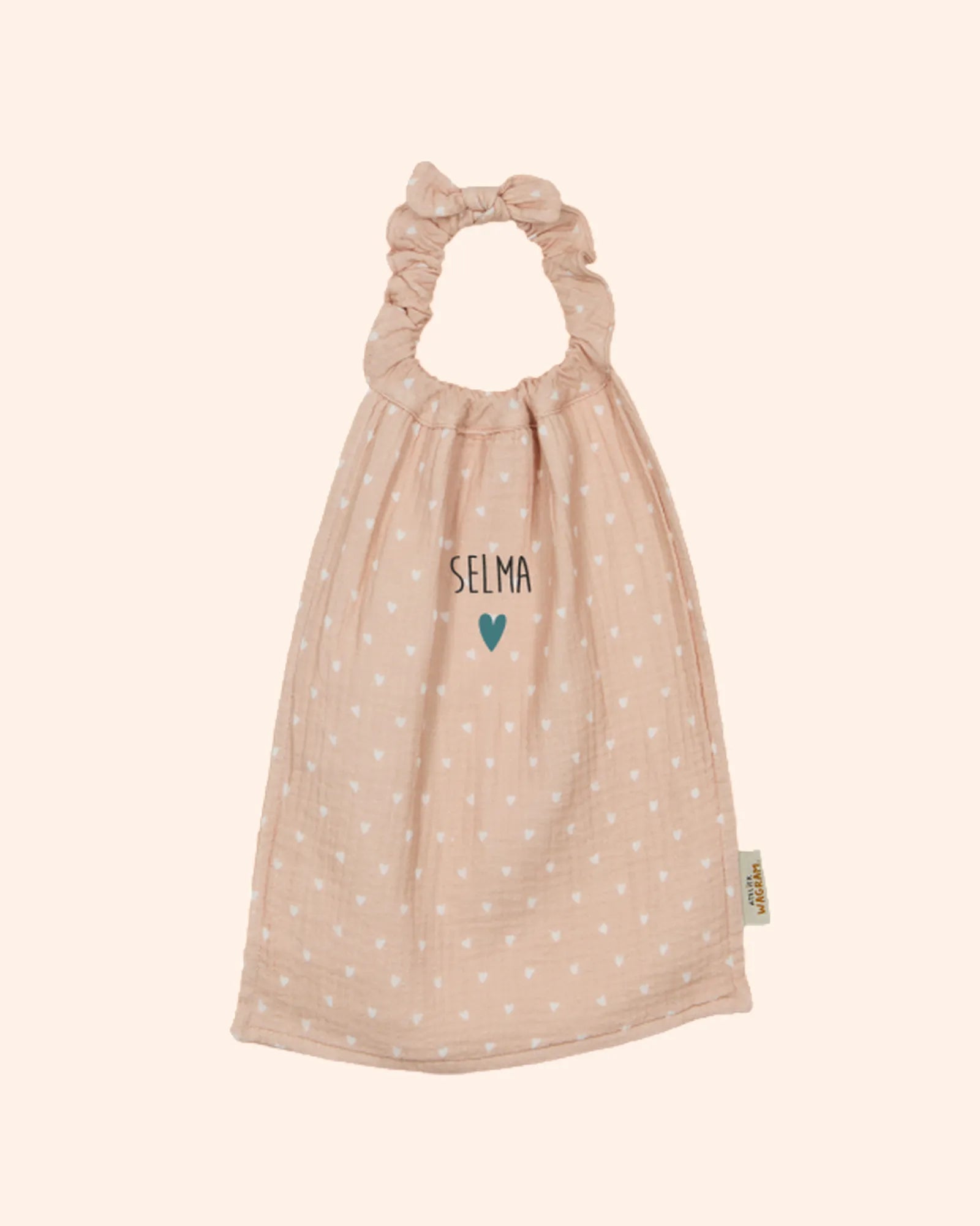 serviette cantine gaze de coton et eponge   atelier wagram   beige et coeurs blancs leopard damier raye leopard clair rose 8