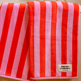 serviette de bain rayures rose rouge amour toujours 2