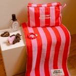 serviette de bain rayures rose rouge amour toujours 4