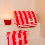 serviette de bain rayures rose rouge amour toujours 5