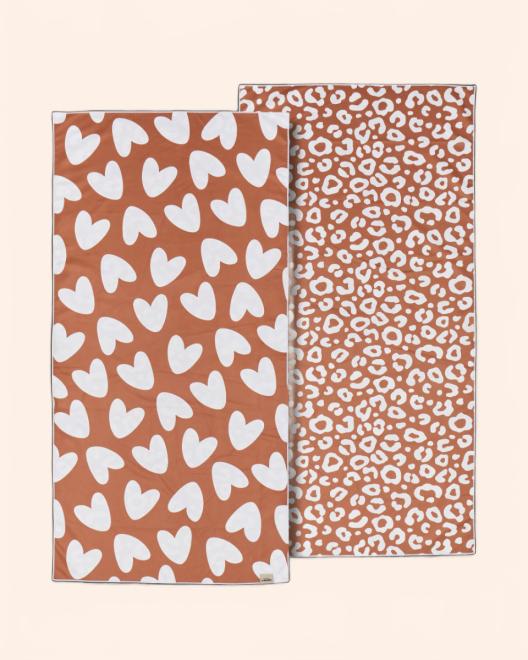 serviette microfibre blanc marron