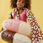 serviette microfibre blanc marron  3 
