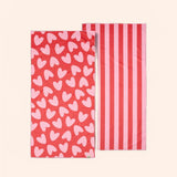 serviette microfibre rose rouge