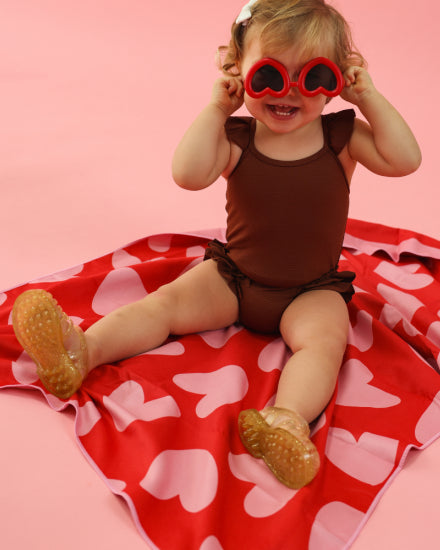 serviette microfibre rose rouge 20 283 29