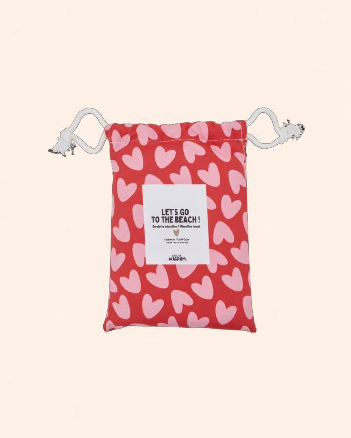 serviette microfibre rose rouge 2520 25282 2529