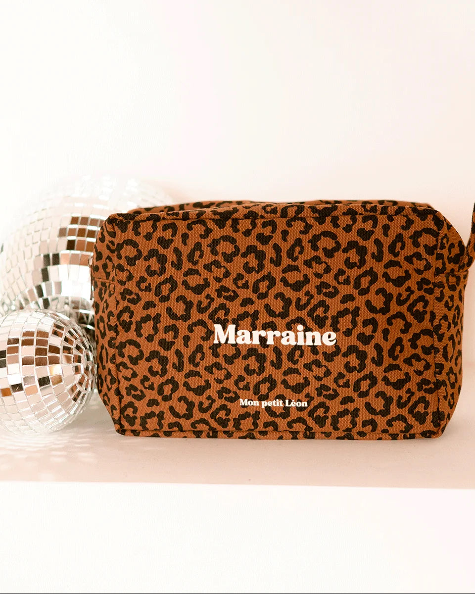 trousse coton leopard marron marraine 1