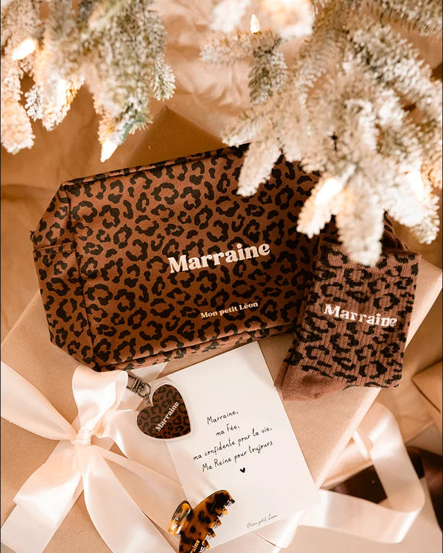 trousse coton leopard marron marraine 2