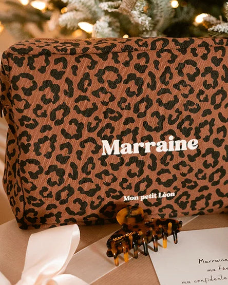 trousse coton leopard marron marraine 3