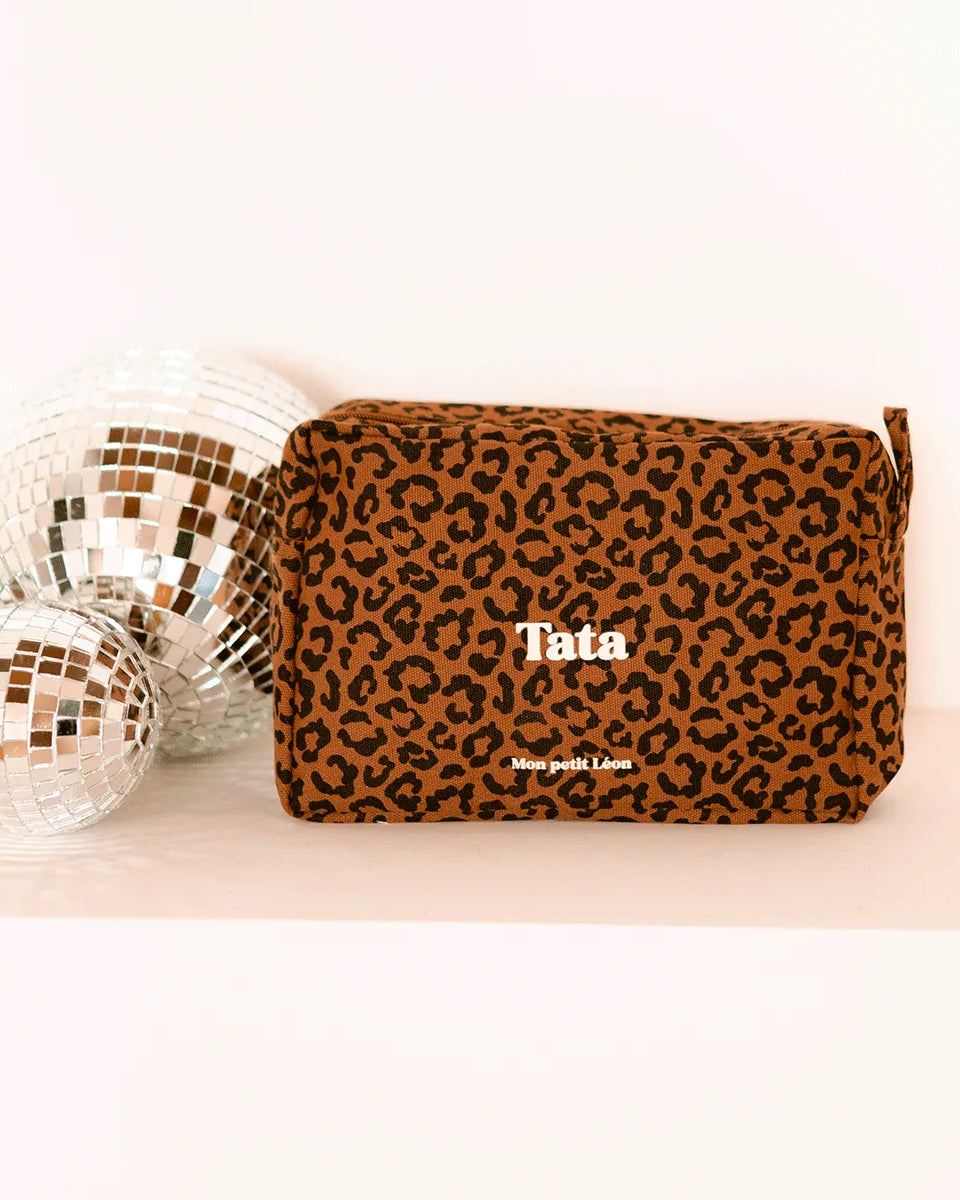 trousse coton leopard marron tata 1