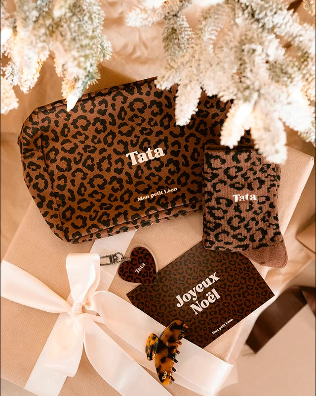 trousse coton leopard marron tata 2