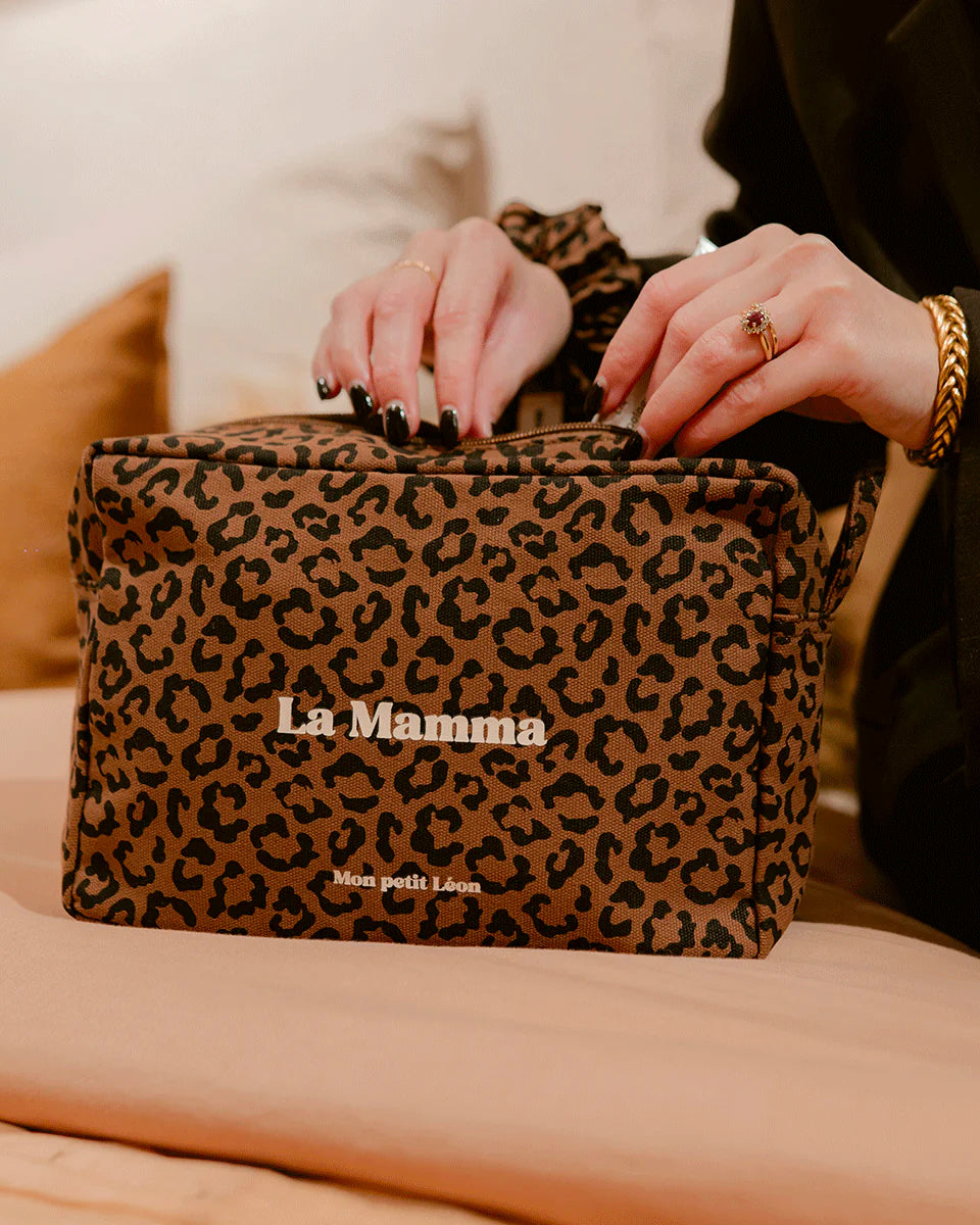 trousse de toilette leopard marron la mamma 1