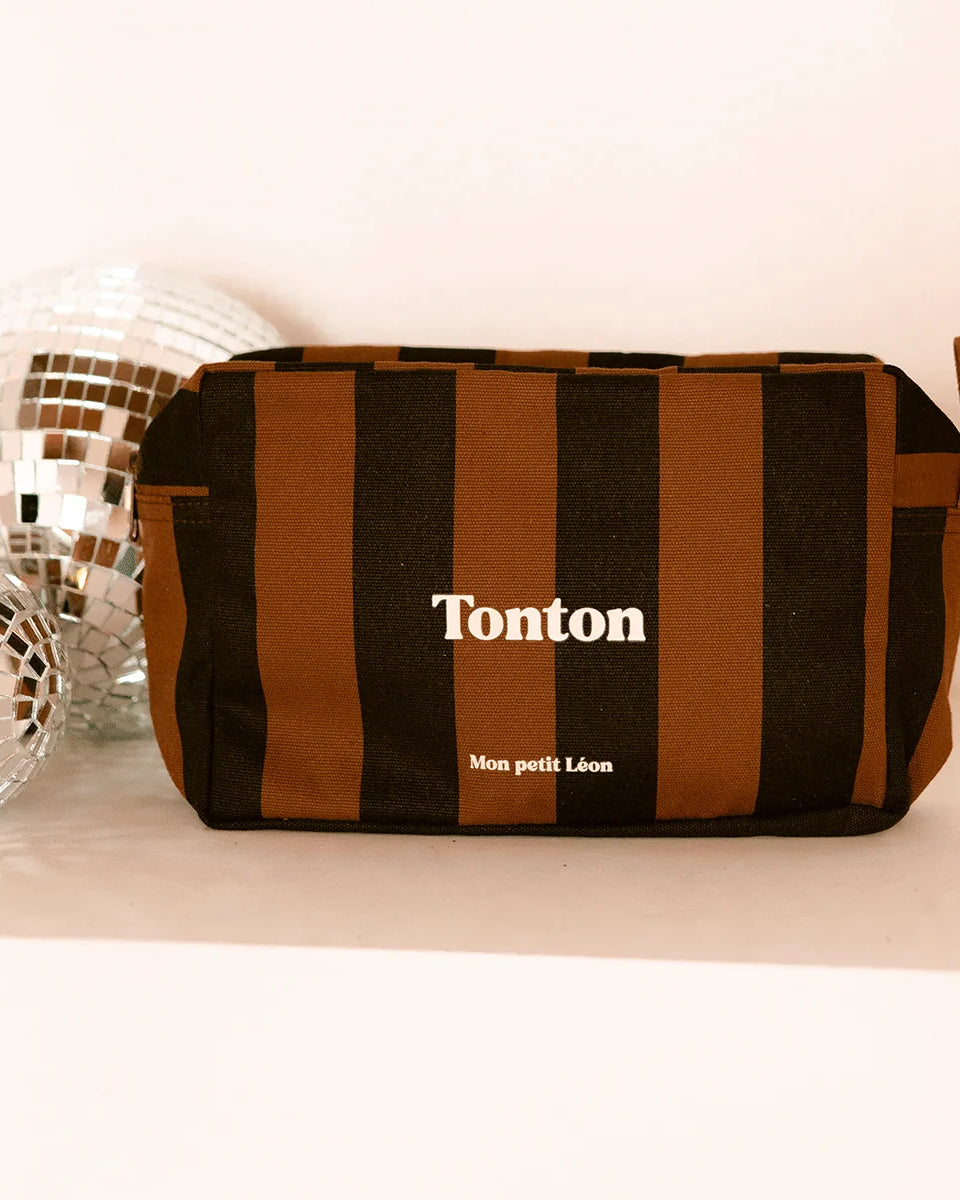 trousse de toilette rayures marron noir tonton 1