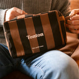 trousse de toilette rayures marron noir tonton 2