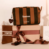 trousse de toilette rayures marron noir tonton 3