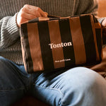 trousse de toilette rayures marron noir tonton 5