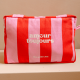 trousse de toilette rayures rose rouge amour toujours 1