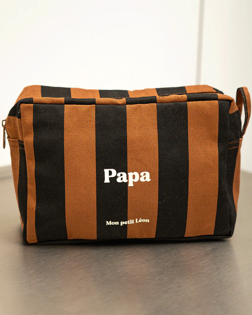 trousse rayures marrons noirs homme papa 1