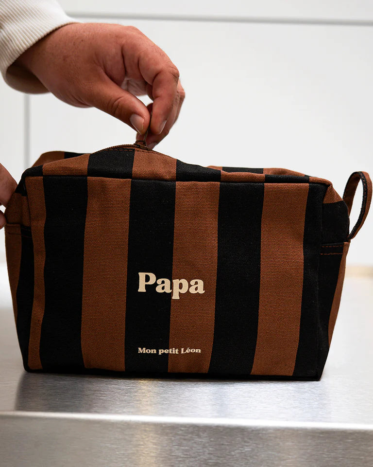 trousse rayures marrons noirs homme papa 3